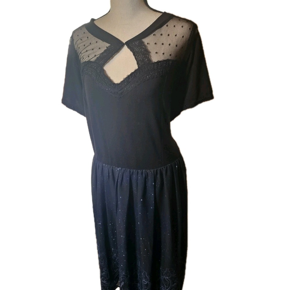 Torrid Harry Potter Hogwarts Crest Dress Womens 3 Plus Black Blue Fit Flare 16W